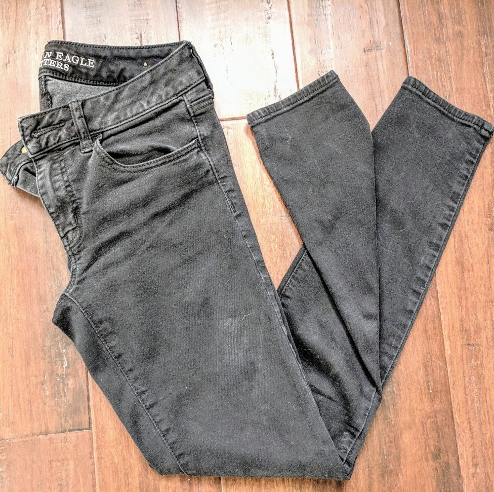 American eagle black jeggings skinny jeans